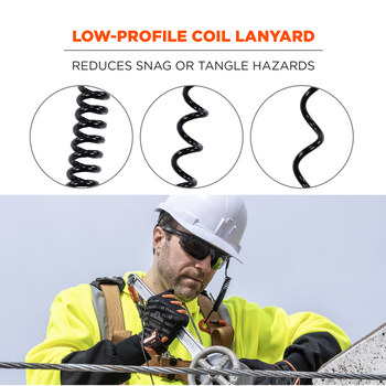 Ergodyne Squids 3156 Black / Orange Lanyard - 12 in Length - 720476-19161