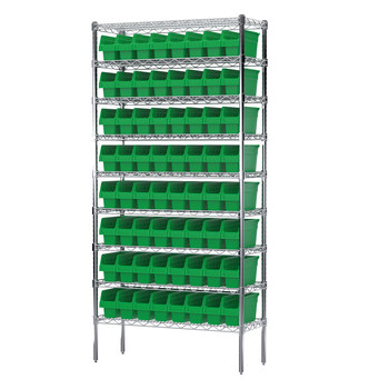 Picture of Akro-Mils AWS143630040 Shelfmax 2000 lb Adjustable Green Chrome Steel Open Fixed Shelving System (Main product image)