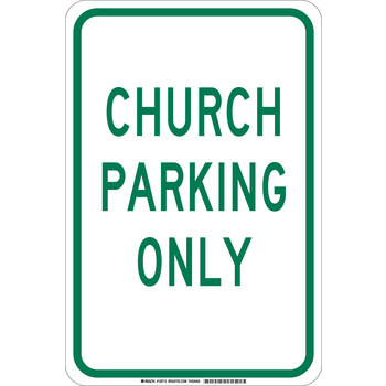 Picture of Brady B-555 Aluminum Rectangle White English Parking Restriction, Permission & Information Sign part number 129711 (Main product image)