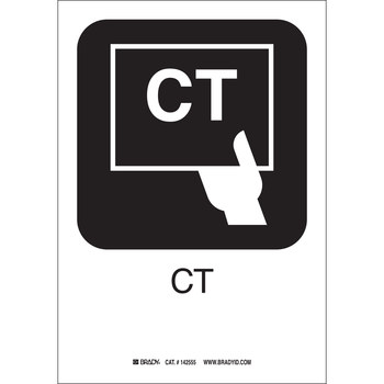 Picture of Brady B-555 Aluminum Rectangle White English CT Sign part number 142447 (Main product image)