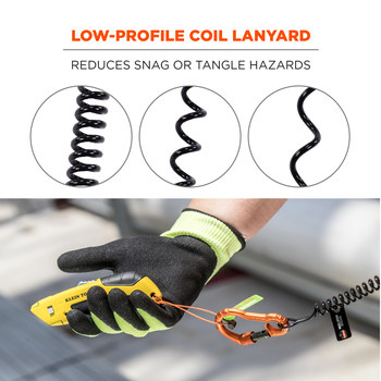 Ergodyne Squids 3166 Black / Orange Lanyard - 12 in Length - 720476-19162