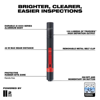 Milwaukee 2105 Penlight - LED - Red/Black - 51158