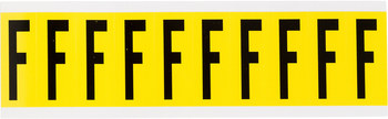 Picture of Brady 34 Series Black on Yellow Indoor Vinyl Cloth 34 Series 3440-F Letter Label (Main product image)