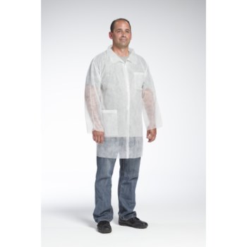 Picture of West Chester 3514 White Medium Polypropylene Reusable General Purpose & Work Lab Coat (Main product image)