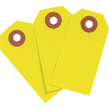 Picture of Brady Fluorescent Yellow Rectangle Cardstock 102074 Blank Tag (Main product image)