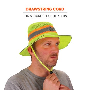 Ergodyne Chill-Its 8935CT High-Visibility Lime Large/XL PVA Ranger Hat - 720476-12591