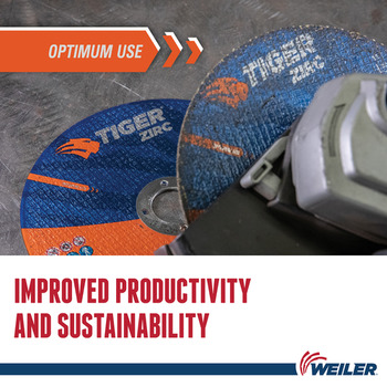 Weiler Tiger Cutting Wheel 58020 - 4.5 in - Zirconia Alumina - 60 - T