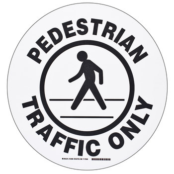 Picture of Brady Toughstripe B-534 Polyester Circle White English Pedestrian & Crosswalk Sign part number 104509 (Main product image)