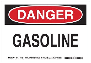 Picture of Brady B-563 High Density Polypropylene Rectangle White English Flammable Material Sign part number 116123 (Main product image)