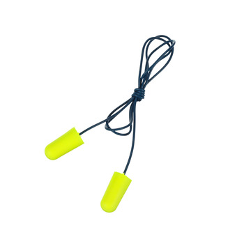 3M E-A-Rsoft 311-4106 Yellow Medium Corded Barrel Ear Plugs