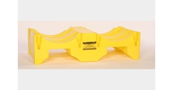 Picture of Eagle Yellow Polyethylene 1250 lb 12 gal Drum Dispensing Shelf (Main product image)