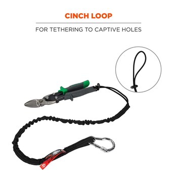 Ergodyne Squids 3100 Lanyard 19002, 35 to 42 in, Black