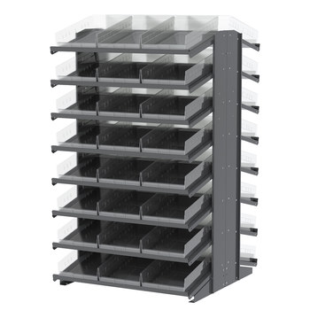 Picture of Akro-Mils APRD18178SC 1800 lb Clear Gray Powder Coated Steel 16 ga Double Sided Fixed Rack (Main product image)
