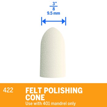 Dremel Felt Polishing Point - 1 in Length - 00422