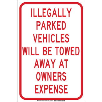 Picture of Brady B-401 High Impact Polystyrene Rectangle White English Parking Restriction, Permission & Information Sign part number 129622 (Main product image)