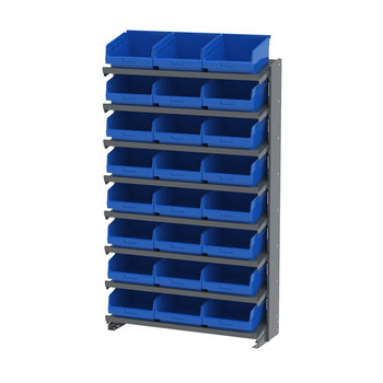 Picture of Akro-Mils APRS010 APRS 400 lb Blue Gray Powder Coated Steel 16 ga Single Sided Fixed Rack (Main product image)