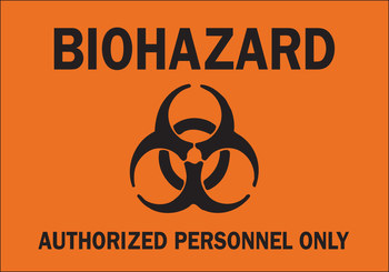 Picture of Brady B-120 Fiberglass Reinforced Polyester Rectangle Orange English Biohazard Sign part number 69767 (Main product image)
