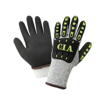 Global Glove Vise Gripster C.I.A. CIA300INT White/Blue Large Cut-Resistant Gloves - ANSI A4 Cut Resistance - Latex Coating - CIA300INT-9(L)