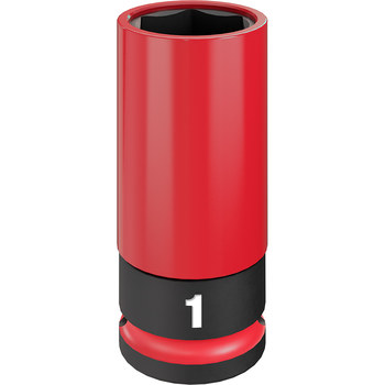 Milwaukee SHOCKWAVE Impact Duty 49-66-7814 6 Point 1 in Lug Nut Wheel Socket - High Strength Forged Steel - 1/2 in Drive - 1.460 in Length - 76696
