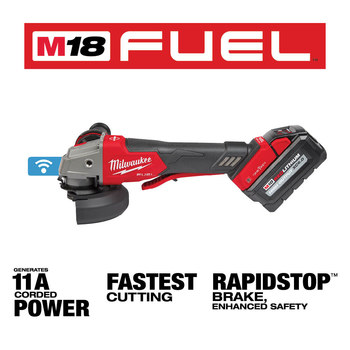Milwaukee M18 FUEL M18 REDLITHIUM Battery Braking Grinder - 5 in Diameter - 2882-22