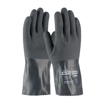 Picture of PIP ActivGrip 56-AG586 Gray X-Small Nitrile/Polyester Supported Chemical-Resistant Gloves (Main product image)