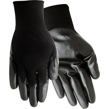 Picture of Red Steer A369B Black Large Nylon Full Fingered Work Gloves (Main product image)