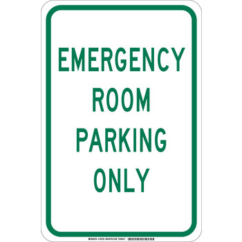 Picture of Brady B-555 Aluminum Rectangle White English Parking Restriction, Permission & Information Sign part number 129723 (Main product image)