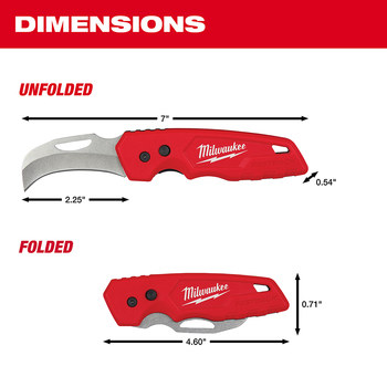 Milwaukee FASTBACK 48-22-1525 Folding Pocket Knife - Plastic - 7 in - 53448