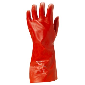 Ansell 15-554 Chemical-Resistant Gloves 214308, Size 10, Red