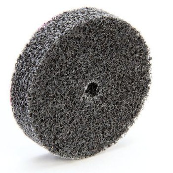 3M Scotch-Brite XL-UW Unitized Silicon Carbide Soft Deburring Wheel - Fine Grade - Arbor Attachment - 2 in Diameter - 1/4 in Center Hole - 1/2 in Thickness - 13715