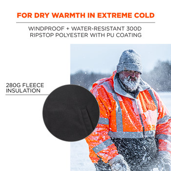 Ergodyne GloWear Work Jacket 8381 25584 - Size Large - Orange