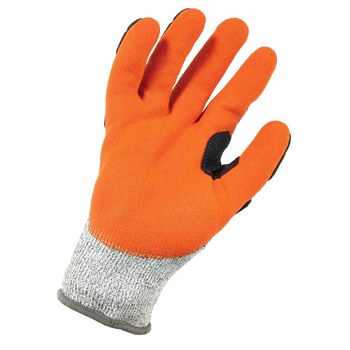 Ergodyne Proflex 922CR Orange/Black Small Cut-Resistant Gloves - ANSI A3 Cut Resistance - Nitrile Full Coverage Coating - 17092