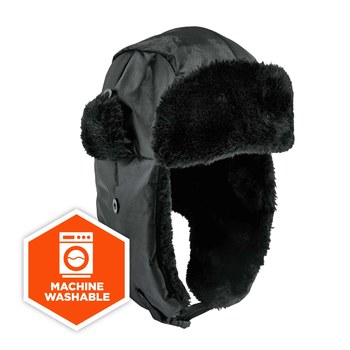 Ergodyne N-Ferno 6802ZI Black Large/XL Nylon Trapper Hat - 2-Point Strap Type - 720476-16899