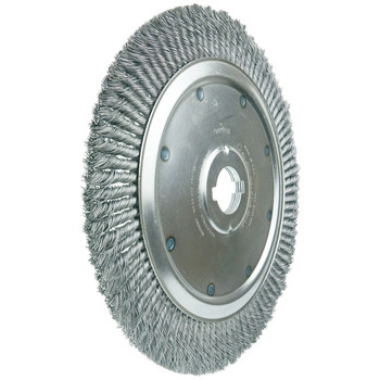 Weiler 09840 Wheel Brush - 15 in Dia - Knotted - Standard Twist Steel Bristle