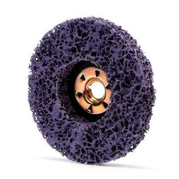 3M Scotch-Brite CX-DN Silicon Carbide Deburring Disc - Very Coarse Grade - Threaded Arbor Attachment - 4 1/2 in Diameter - 33194