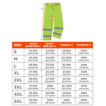Ergodyne Glowear Rain Pants 8915 24424 - Size Large - High-Visibility Lime