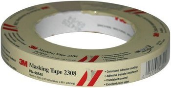 3M 2308 Tan General Purpose Masking Tape - 18 mm (3/4 in) Width x 55 m Length