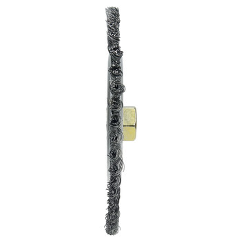 Weiler Roughneck 09000 Wheel Brush - 7 in Dia - Knotted - Stringer Bead Steel Bristle