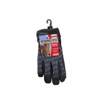 Global Glove Black, Gray Medium Mechanic's Gloves - Reinforced Thumb - SG6000-8(M)