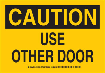 Picture of Brady B-401 Polystyrene Rectangle Yellow English Door Sign part number 124735 (Main product image)