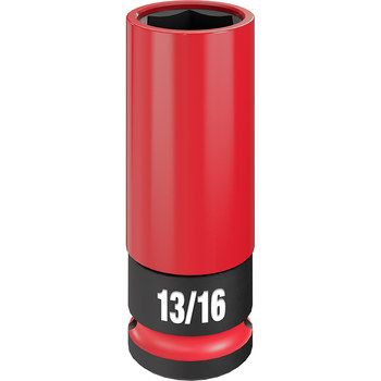 Milwaukee SHOCKWAVE Impact Duty 49-66-7811 6 Point 13/16 in Lug Nut Wheel Socket - High Strength Forged Steel - 1/2 in Drive - 1.220 in Length - 76694