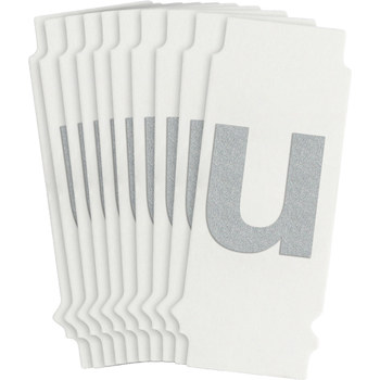 Picture of Brady Quik-Lite White Reflective Outdoor 9705-U Letter Label (Main product image)