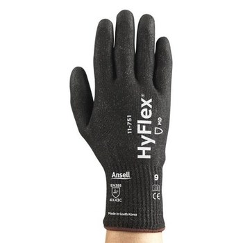 3 Pairs Ansell 11-651 Hyflex Grey/Black Cut Resistant Work Gloves Size 6