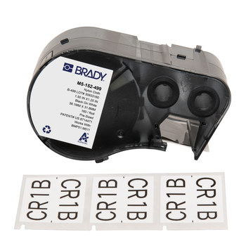 Picture of Brady Black on White Nylon Thermal Transfer M5-152-499 Aggressive Adhesive Multi-Purpose Labels (Main product image)