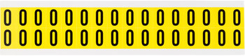 Picture of Brady 34 Series Black on Yellow Indoor Vinyl Cloth 34 Series 3420-0 Number Label (Main product image)