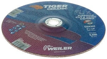 Weiler Tiger Ceramic Cut & Grind Wheel 58323 - 9 in - Ceramic - 30 - T
