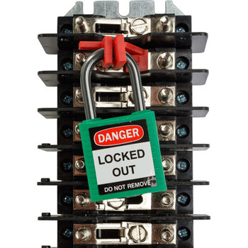 Brady Red Fiberglass Reinforced Nylon Circuit Breaker Lockout Device 149279 - 0.438 in Width - 1.313 in Height - 754473-60049