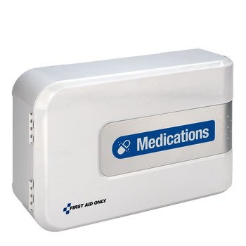 First Aid Only Medication Station - 5.25 in Width - 15.5 in Length - 9.75 in Height - Plastic Case Construction - 092265-91102