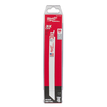 Milwaukee SAWZALL Reciprocating Saw Blade 48-01-6187 - 14 TPI - 0.75 in Width x 0.035 in Thick - Bi-Metal