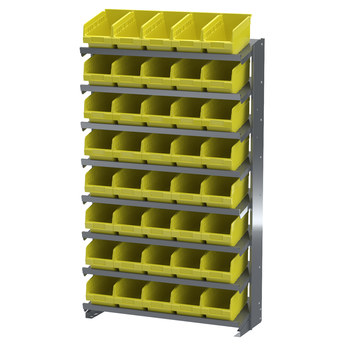 Picture of Akro-Mils APRS090 APRS 400 lb Blue / Green / Red / White / Yellow Gray Powder Coated Steel 16 ga Single Sided Fixed Rack (Main product image)